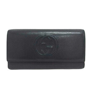 GUCCI Soho Interlocking GG Bi fold Long Wallet Black